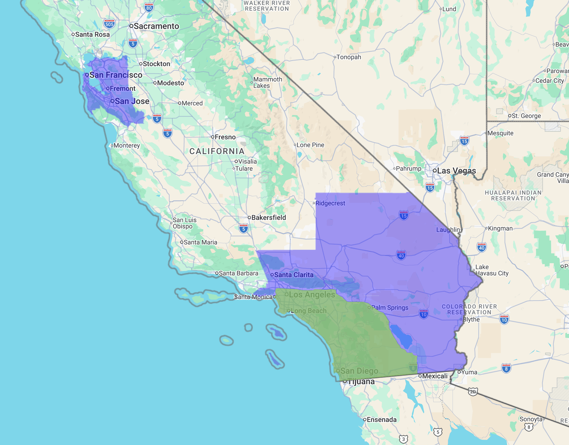 New Service Area Map