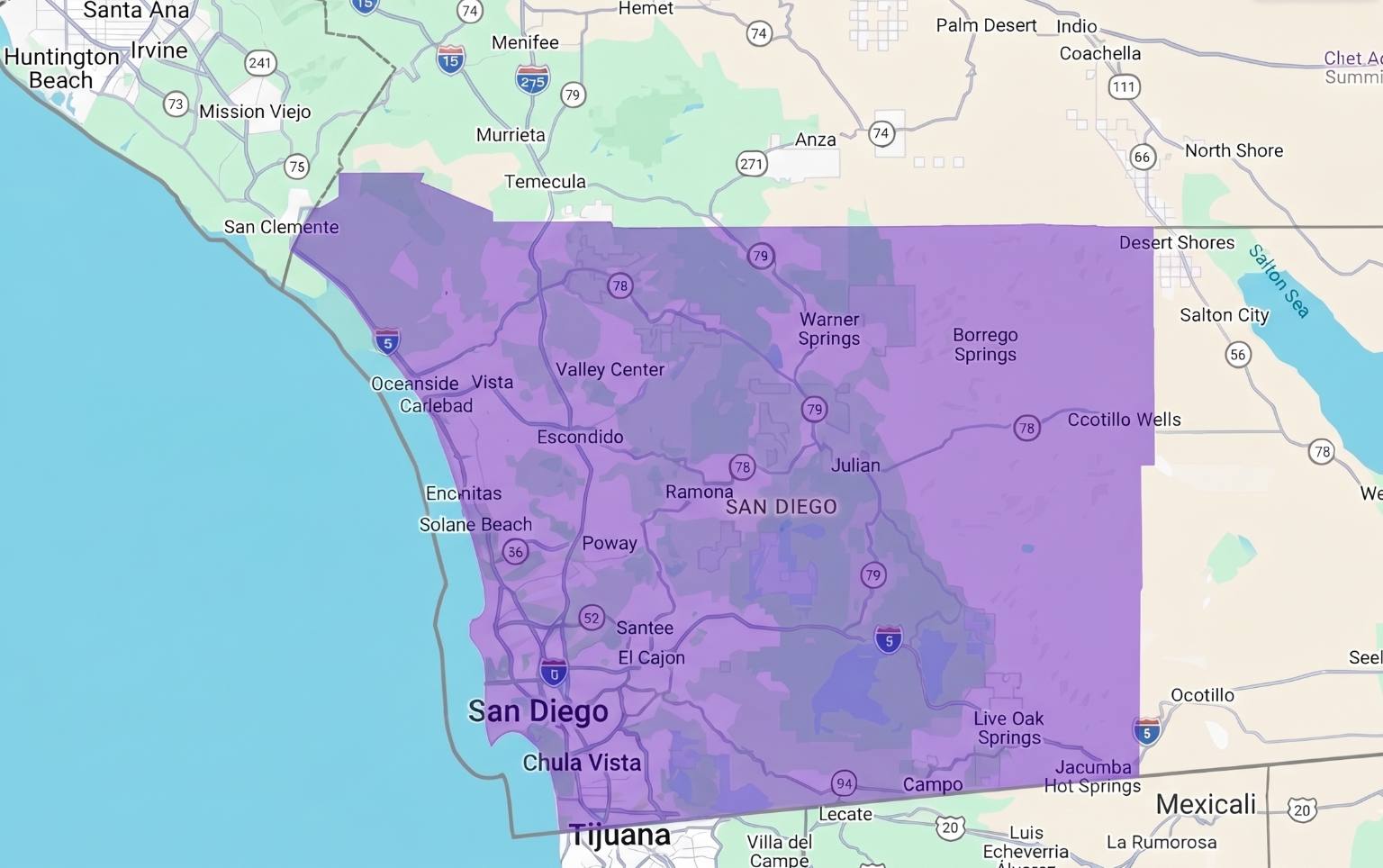 San Diego map