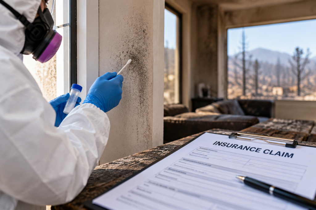Wildfire smoke damage testing California home for an insurance claim